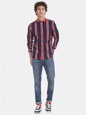 blue striped casual shirt - 17728289 - Standard Image - 4