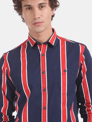 blue striped casual shirt - 17728289 - Standard Image - 5