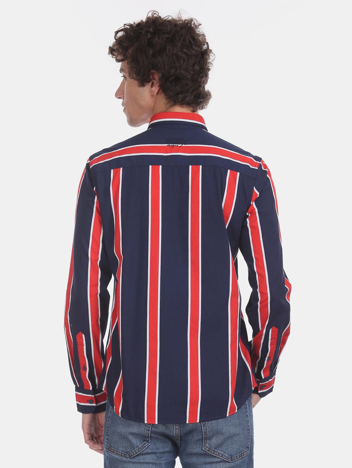 blue striped casual shirt - 17728289 - Zoom Image - 3