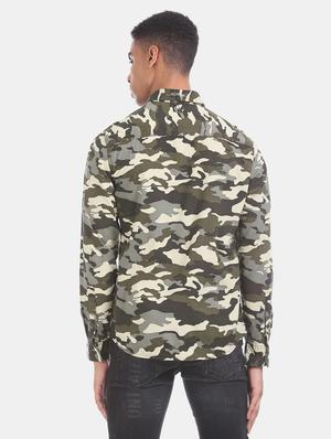 green camouflage casual shirt - 17728290 - Standard Image - 3