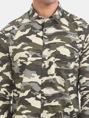 green camouflage casual shirt - 17728290 - Standard Image - 5