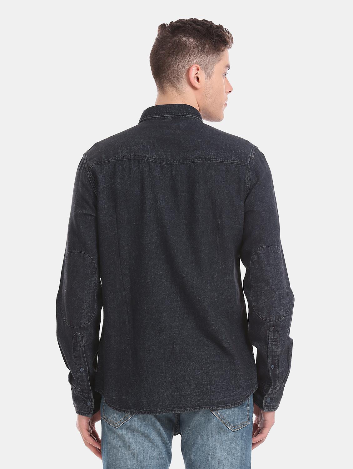 black solid casual shirt - 17728306 - Zoom Image - 4