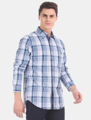 blue checkered casual shirt - 17728714 - Standard Image - 2