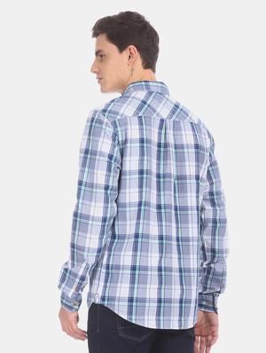 blue checkered casual shirt - 17728714 - Standard Image - 4