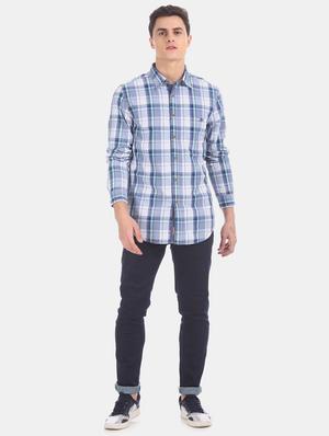 blue checkered casual shirt - 17728714 - Standard Image - 5