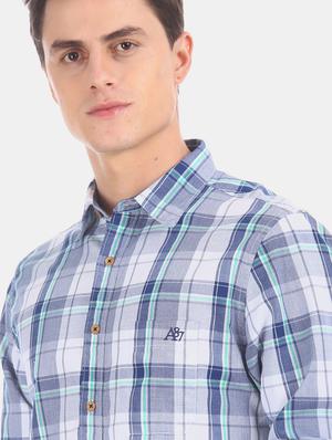 blue checkered casual shirt - 17728714 - Standard Image - 6