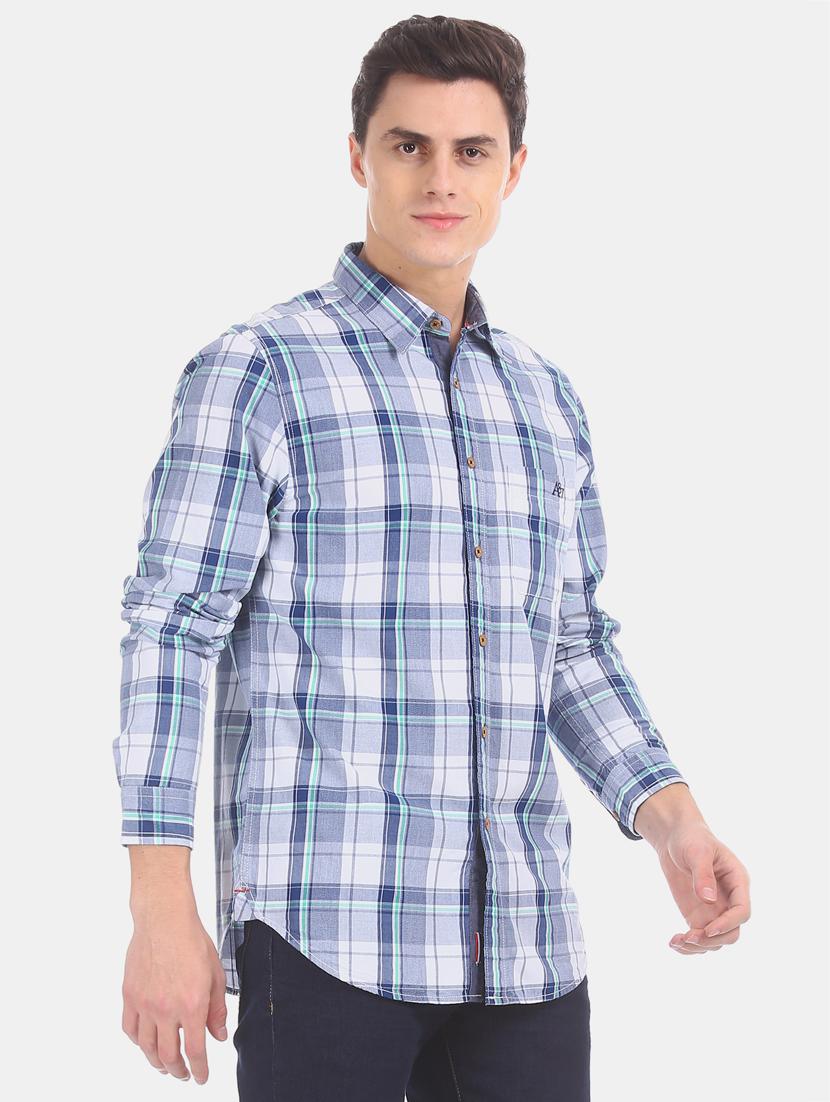 blue checkered casual shirt - 17728714 - Zoom Image - 2