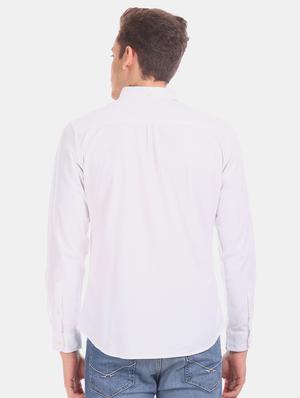white solid casual shirt - 17728722 - Standard Image - 3