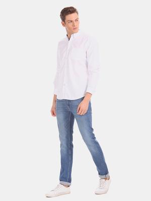white solid casual shirt - 17728722 - Standard Image - 4