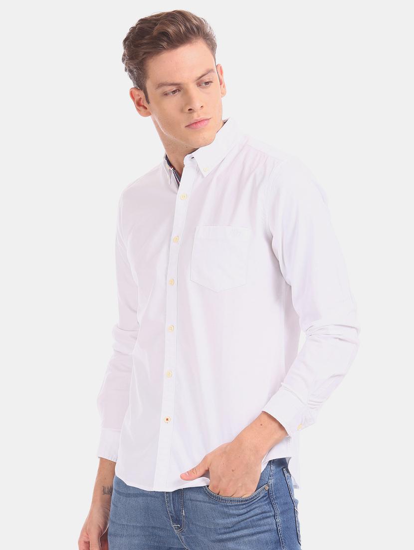 white solid casual shirt - 17728722 - Zoom Image - 1