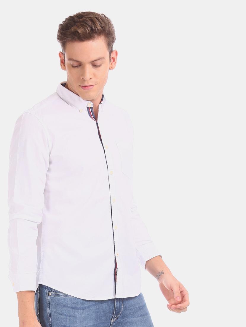 white solid casual shirt - 17728722 - Zoom Image - 2