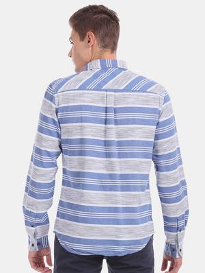 blue striped casual shirt - 17728732 - Standard Image - 3