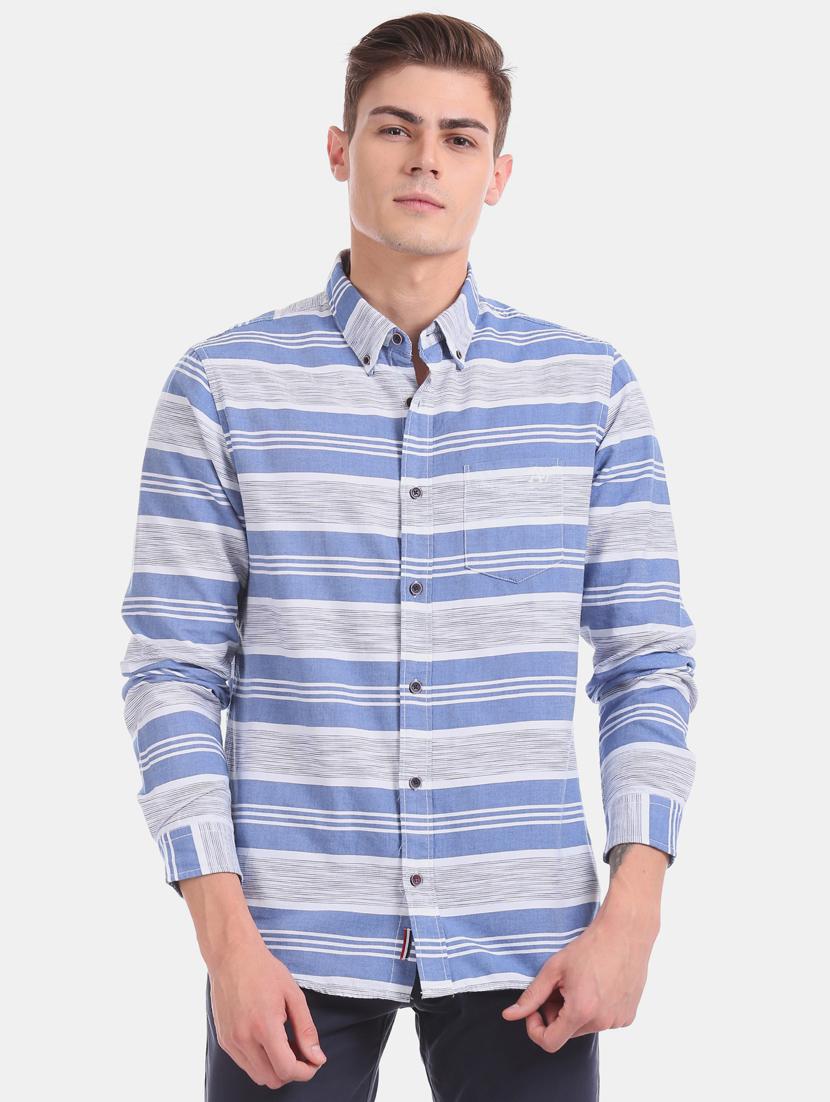 blue striped casual shirt - 17728732 - Zoom Image - 1