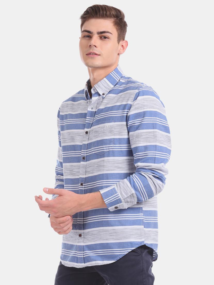 blue striped casual shirt - 17728732 - Zoom Image - 2