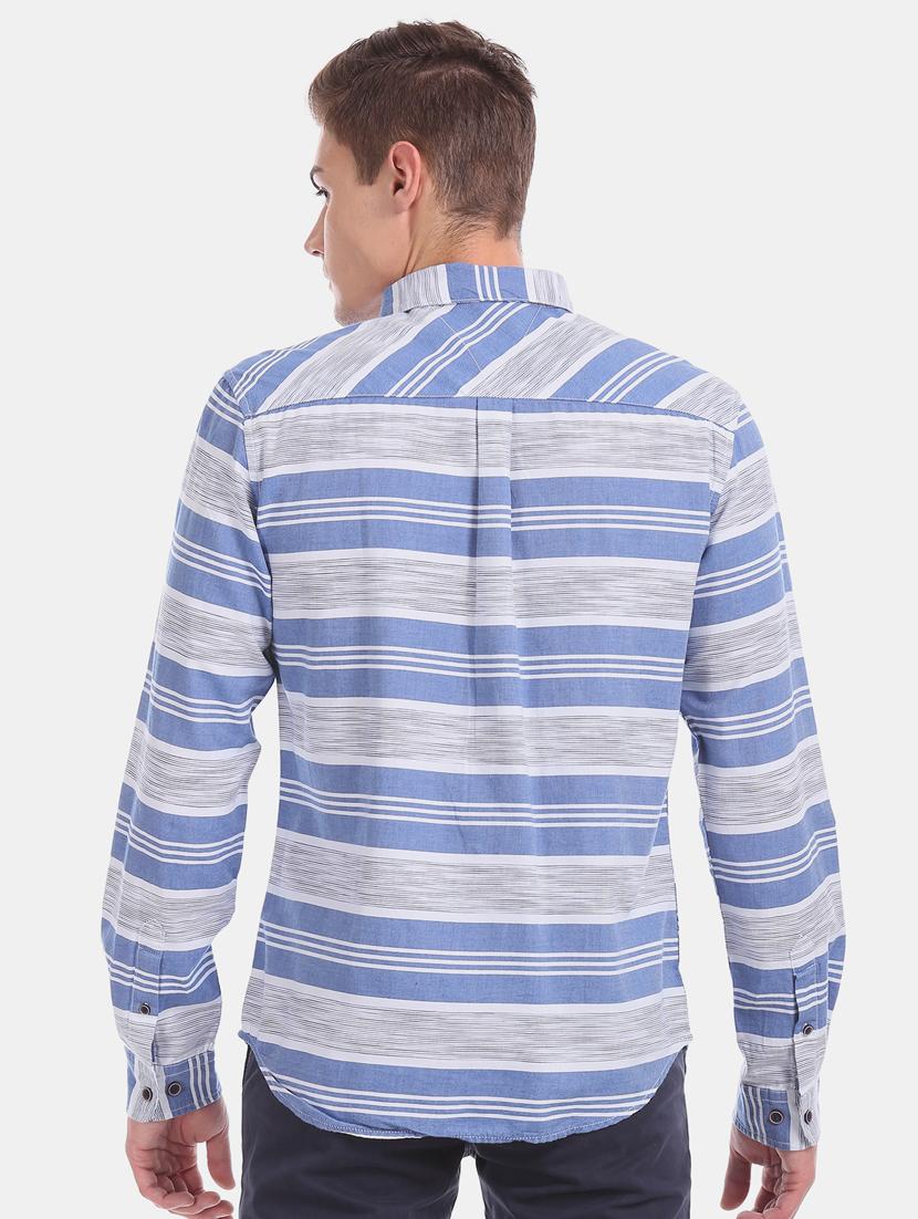 blue striped casual shirt - 17728732 - Zoom Image - 3