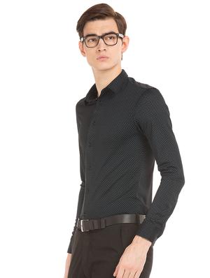black polka dot casual shirt - 17728815 - Standard Image - 2