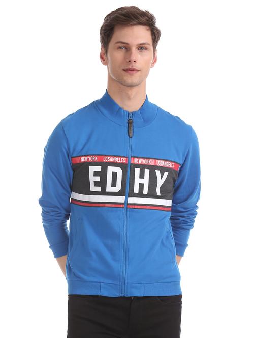 blue printed cut & sew sweatshirt - 17728851 - Standard Image - 1