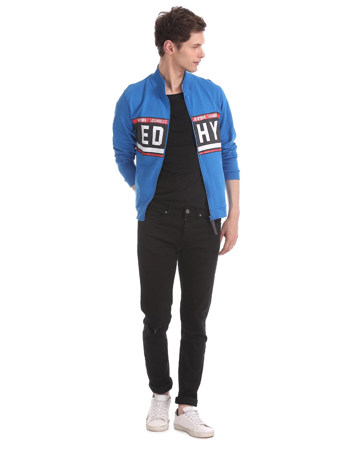 blue printed cut & sew sweatshirt - 17728851 - Zoom Image - 4