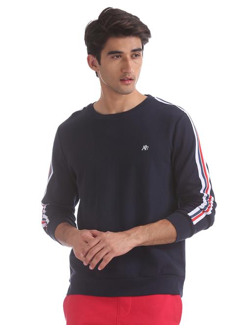 navy blue taped sweatshirt - 17729077 - Very Small Image - 1
