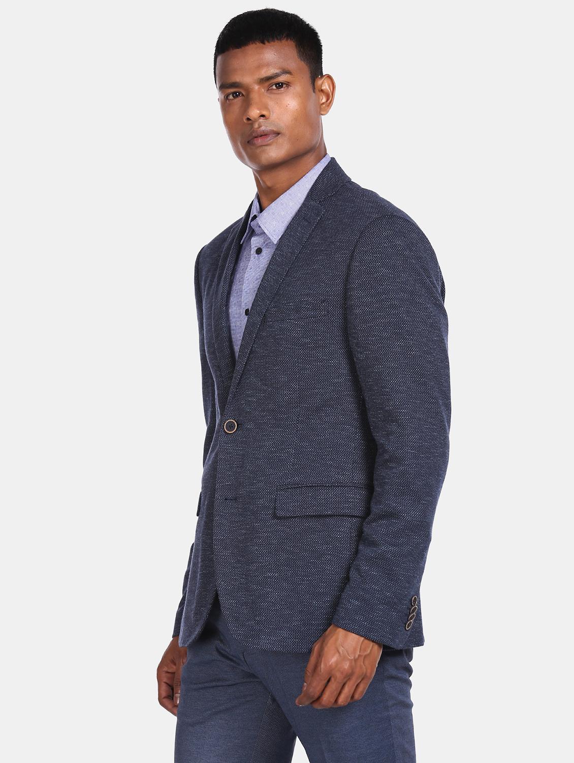 navy blue single breasted casual blazer - 17729517 - Zoom Image - 1