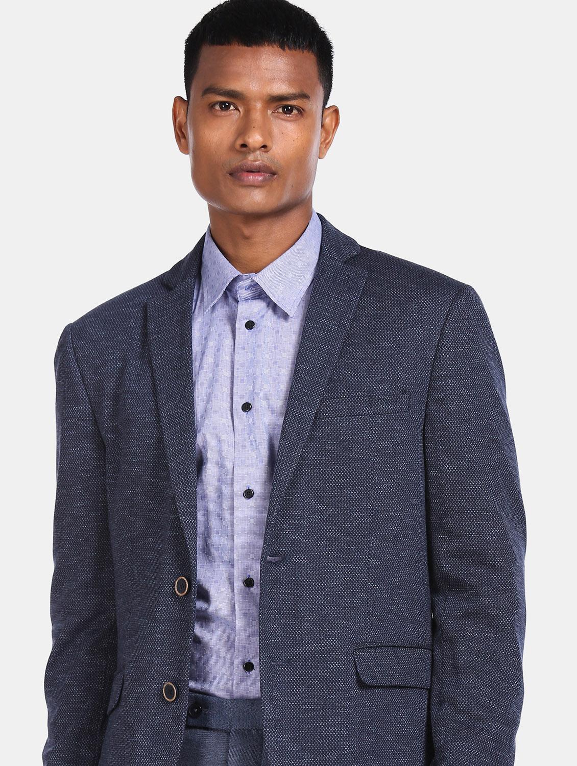 navy blue single breasted casual blazer - 17729517 - Zoom Image - 5