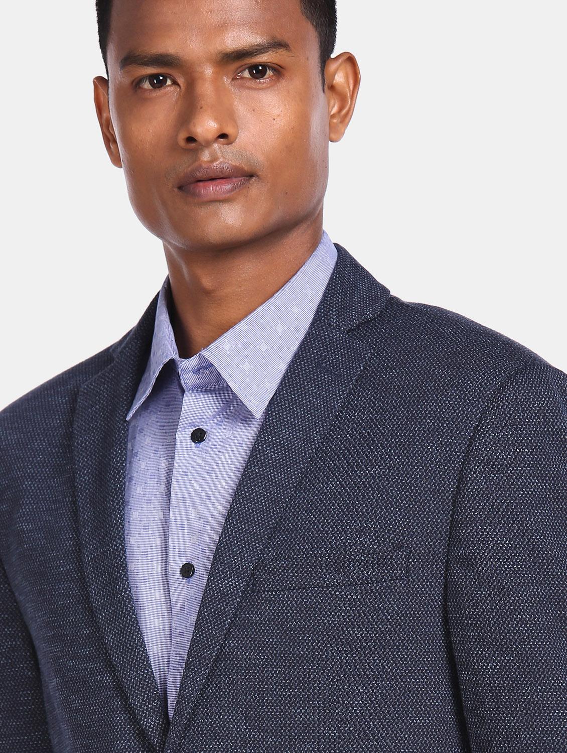 navy blue single breasted casual blazer - 17729517 - Zoom Image - 6