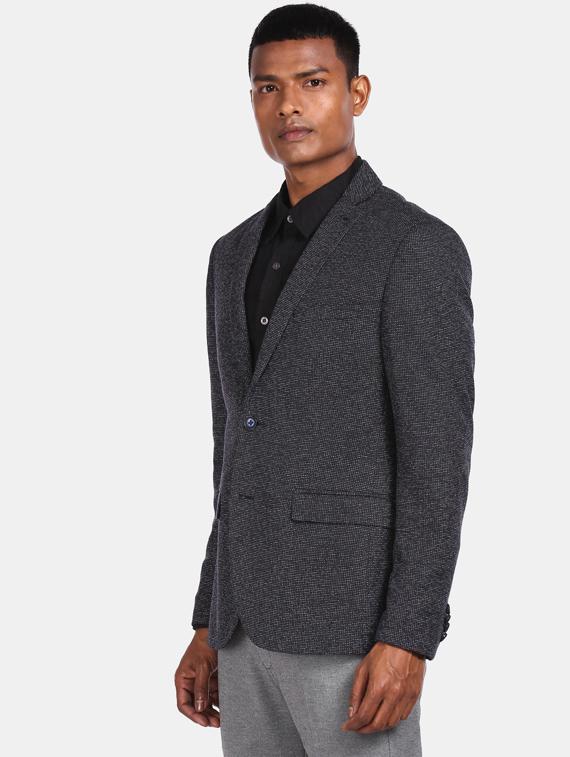 navy blue single breasted casual blazer - 17729520 - Zoom Image - 2