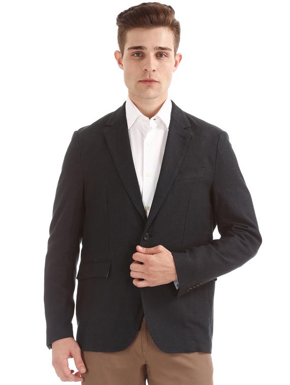 black single breasted casual blazer - 17729532 - Zoom Image - 1