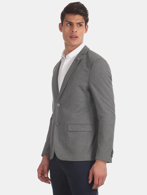 grey single breasted formal blazer - 17729576 - Zoom Image - 2