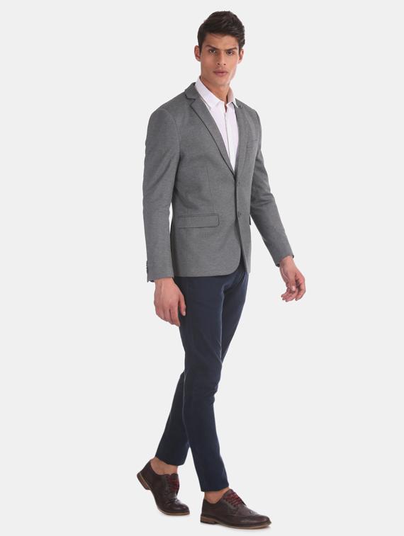 grey single breasted formal blazer - 17729576 - Zoom Image - 4