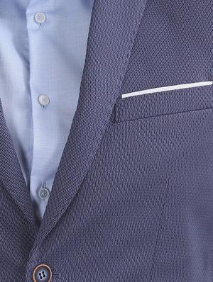 blue self design single breasted formal blazer - 17729728 - Standard Image - 5