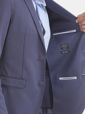 blue self design single breasted formal blazer - 17729728 - Standard Image - 6