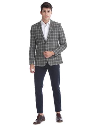 grey checkered single breasted formal blazer - 17729764 - Standard Image - 4