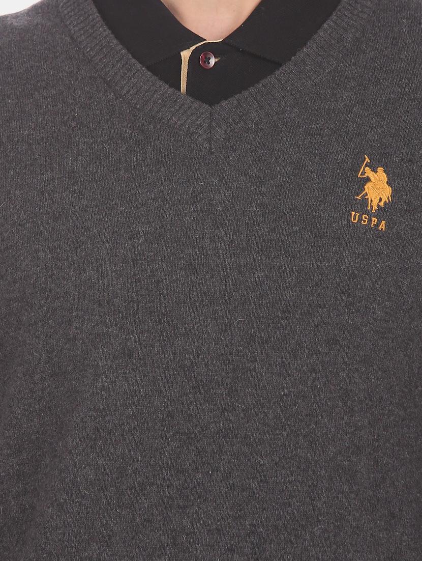 grey solid pullover - 17730058 - Zoom Image - 5