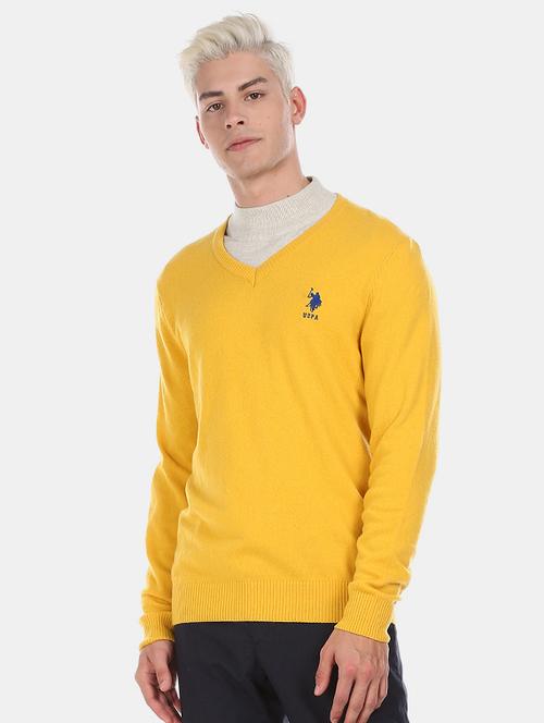 yellow solid pullover - 17730066 - Standard Image - 1