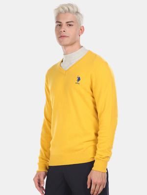 yellow solid pullover - 17730066 - Standard Image - 2