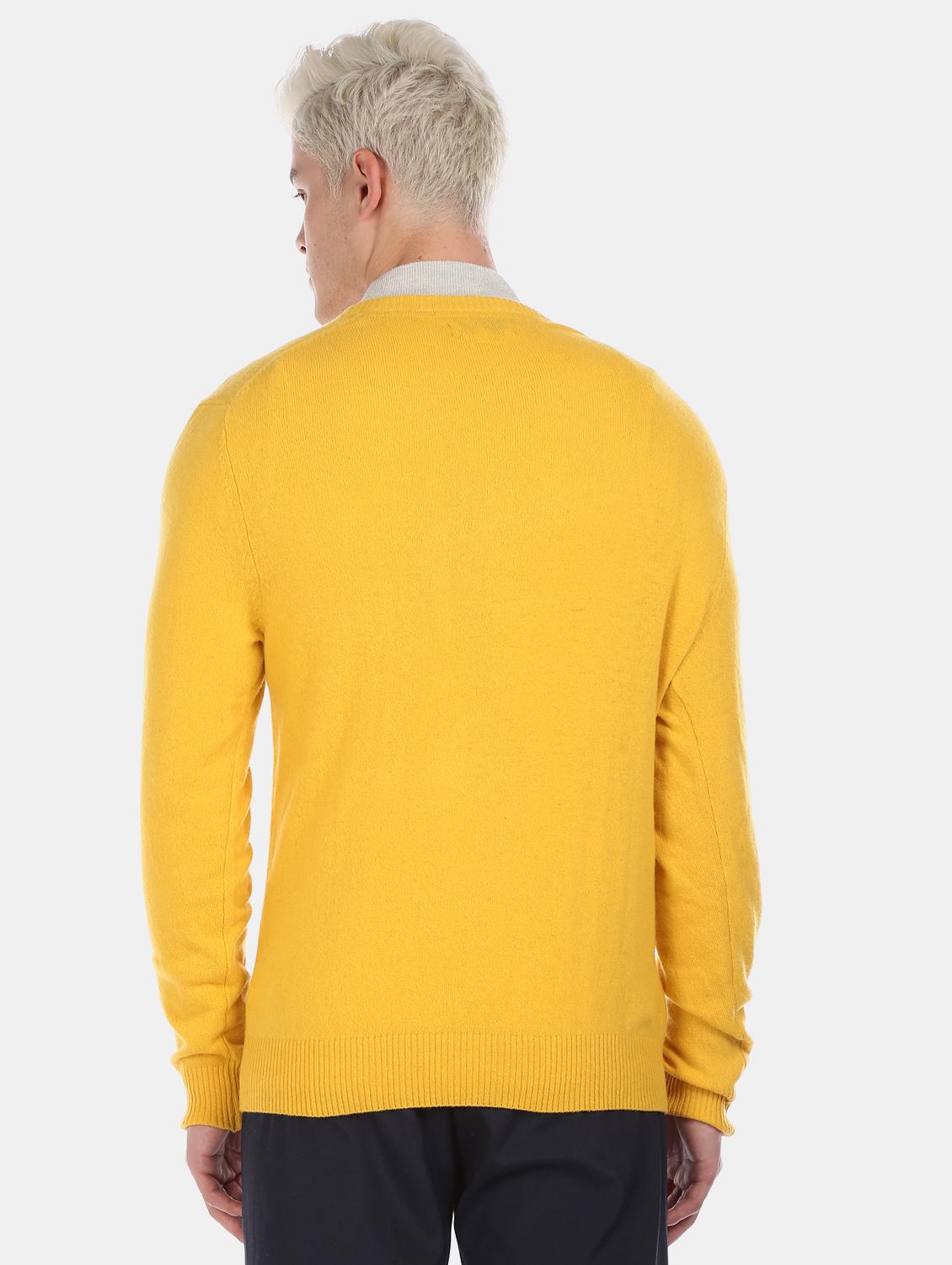 yellow solid pullover - 17730066 - Zoom Image - 3