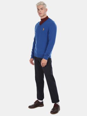 blue solid pullover - 17730072 - Standard Image - 4