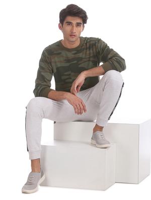 olive green printed pullover - 17730089 - Standard Image - 5
