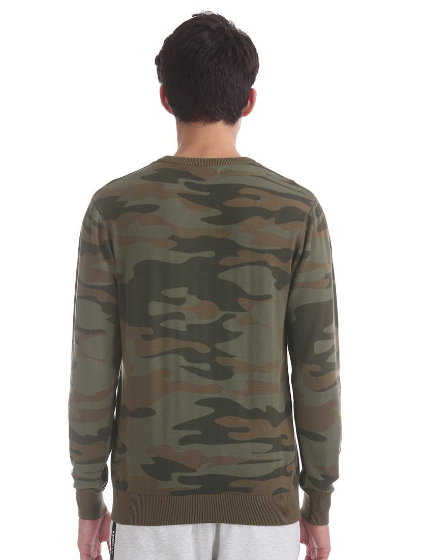 olive green printed pullover - 17730089 - Zoom Image - 4