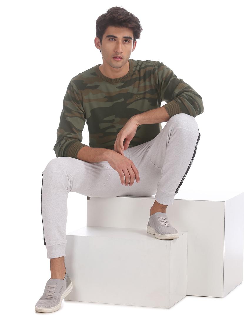 olive green printed pullover - 17730089 - Zoom Image - 5