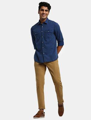 brown solid chinos casual trouser - 17730387 - Standard Image - 4
