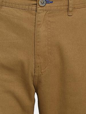 brown solid chinos casual trouser - 17730387 - Standard Image - 5