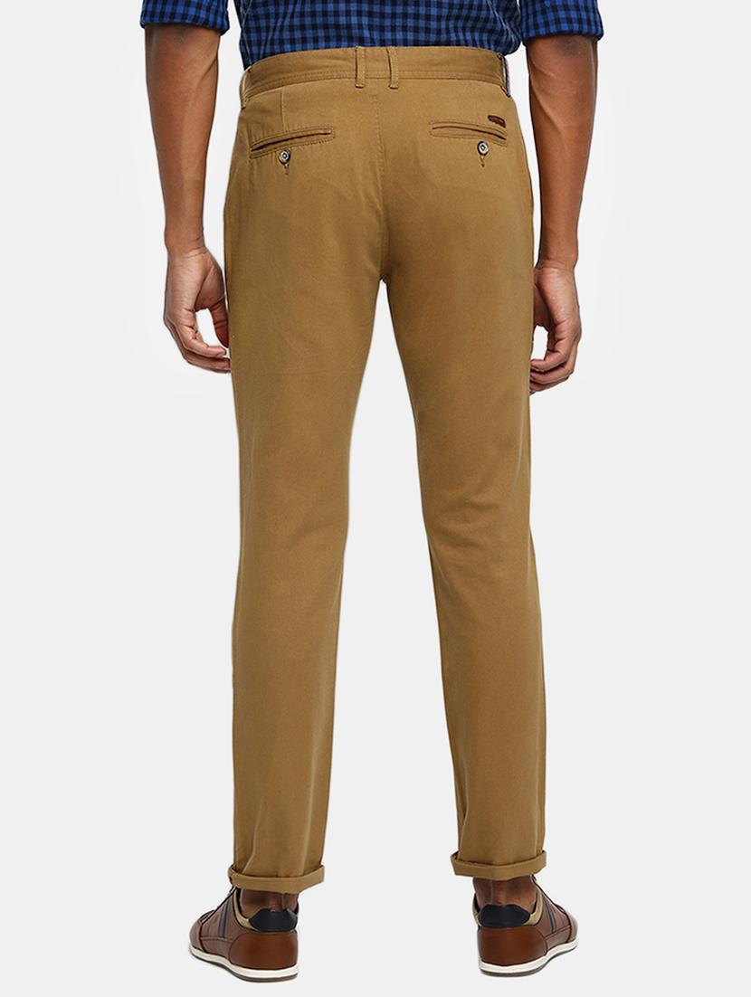 brown solid chinos casual trouser - 17730387 - Zoom Image - 3