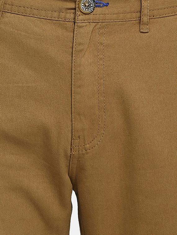 brown solid chinos casual trouser - 17730387 - Zoom Image - 5