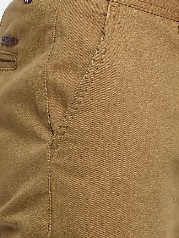 brown solid chinos casual trouser - 17730387 - Zoom Image - 6