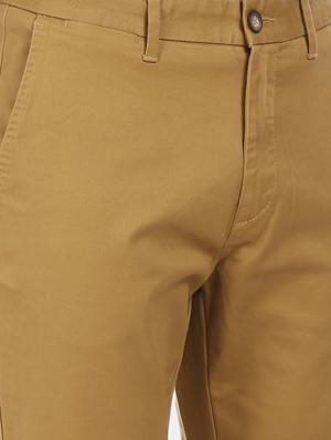 khaki solid chinos casual trouser - 17730437 - Standard Image - 5