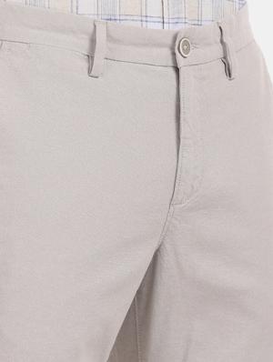 beige solid flat front casual trouser - 17730517 - Standard Image - 5