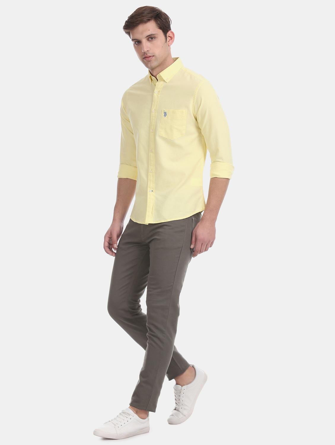 grey solid flat front casual trouser - 17730617 - Zoom Image - 4