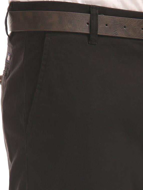 black solid flat front casual trouser - 17730722 - Zoom Image - 5